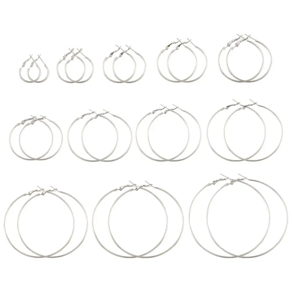 12 пар/упак. железные серьги-кольца для изготовления ювелирных изделий своими