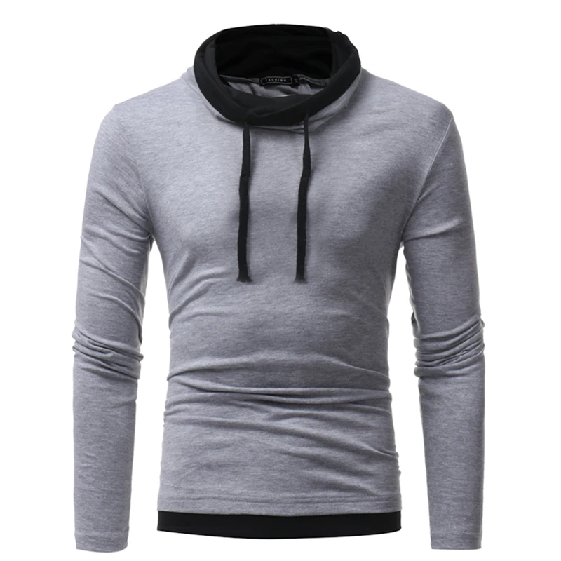 Демисезонный мужские куча воротник футболка с длинными рукавами Slim Fit Топ