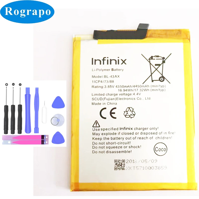3 85v 4450mah replacement mobile phone battery for infinix x603 bl 43ax cellphone free global shipping