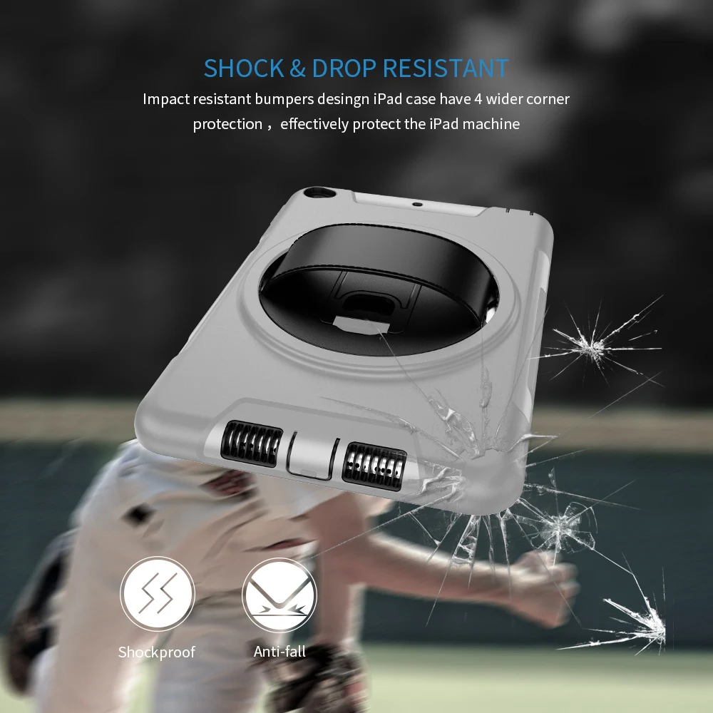 Противоударный чехол для iPad Mini 4 5 2019 с подставкой и ремешком на плечо Безопасный