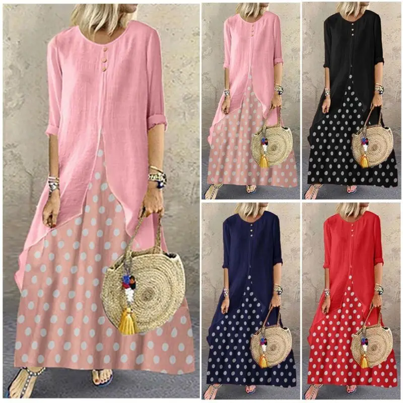 5XL Boho женское элегантное платье с длинными рукавами осеннее длинное Макси кафтан