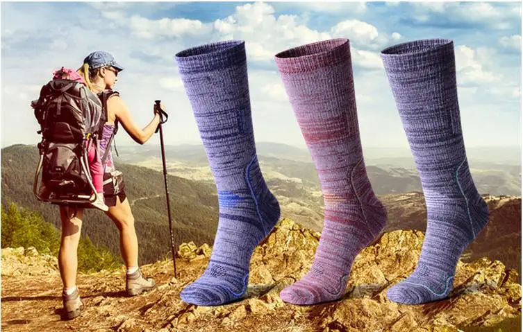 Мужские/мужские носки до колен махровые Дышащие для альпинизма пешего туризма