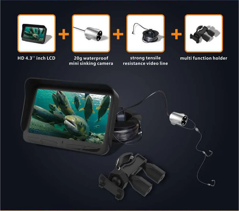 Профессиональный рыболокатор ночного видения 4 3 дюймов lcd 2 0 MP двойной объектив DVR