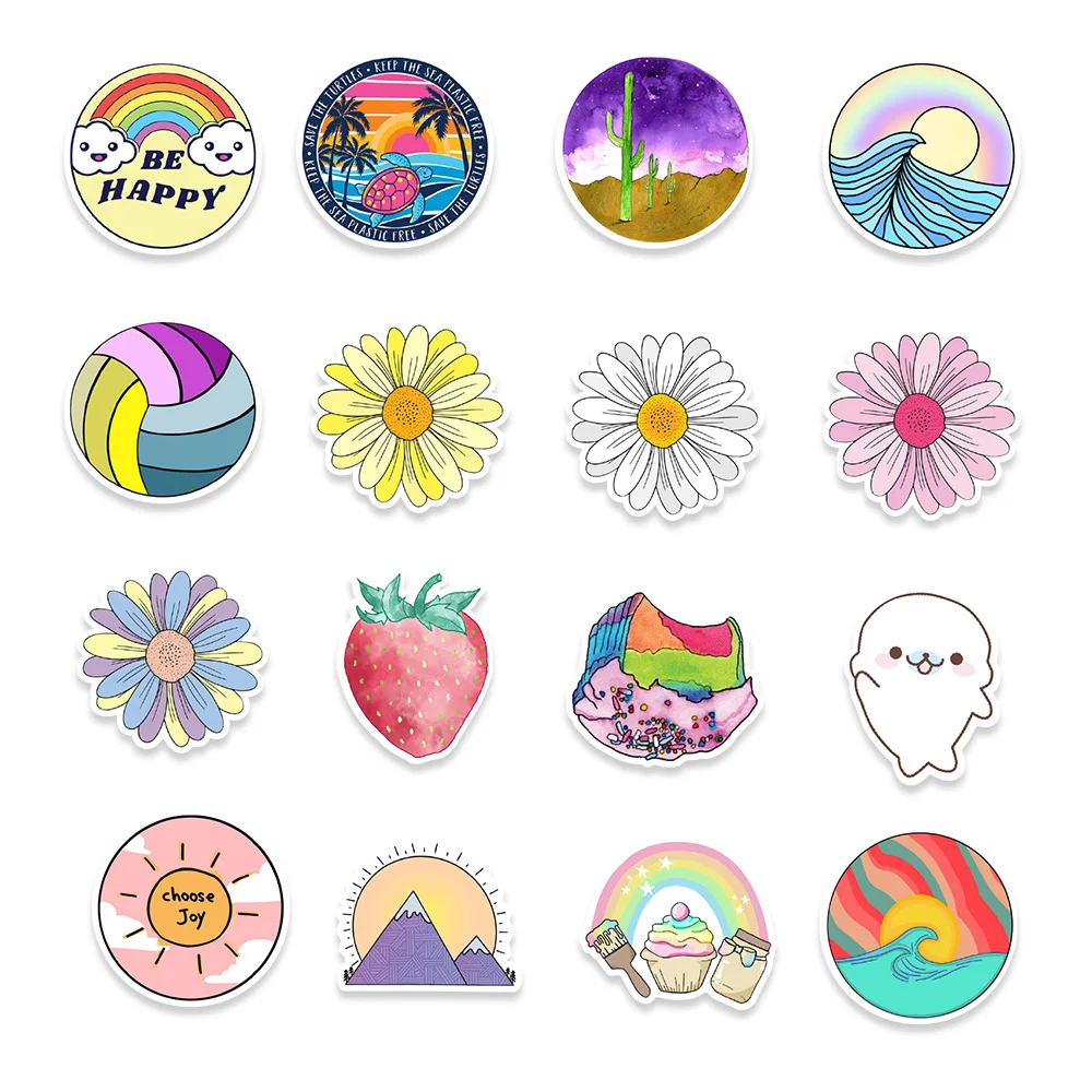 

10/50/100pcs VSCO Girl Stickers for Laptop Fridge Phone Skateboard Suitcase Hydro Flask Sticker Surfing Summer Beach Shaka Decal