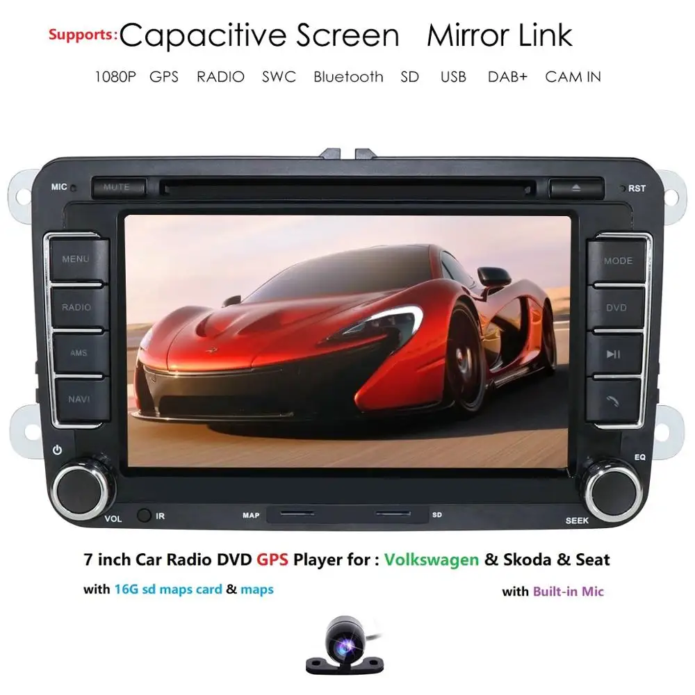2 din 7 &quotавтомобильный DVD Радио мультимедийный плеер для Seat Leon 2006 2011 RDS FM GPS