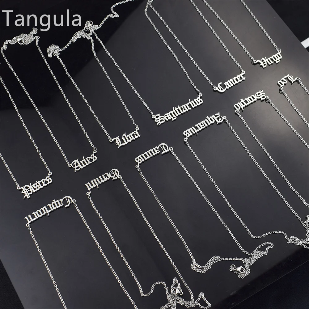 Tangula 12 созвездий старое женское ожерелье Овен Телец Gemini рак Лев дева весы