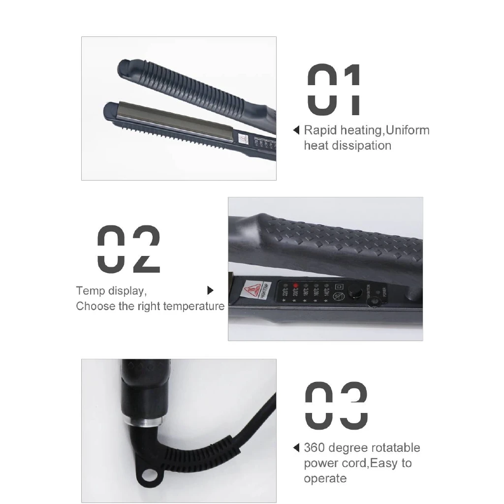 Pro Electronic Hair Curling Irons Curler Straightener Flat Iron Corrugated Crimper Waves Fast Temperature Control tool | Красота и