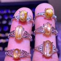 natural crystal rutilated ring collection for women anillos jewelry anel feminino anel feminino 925 shine like gold yuzuk tak%c4%b1