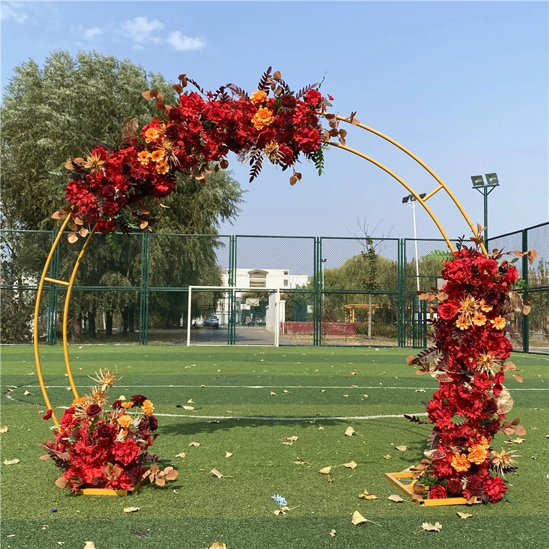 Estante Circular de hierro para decoraci&oacute;n de bodas, accesorios de fiesta de boda, doble arco, 2,4 M/2M-2