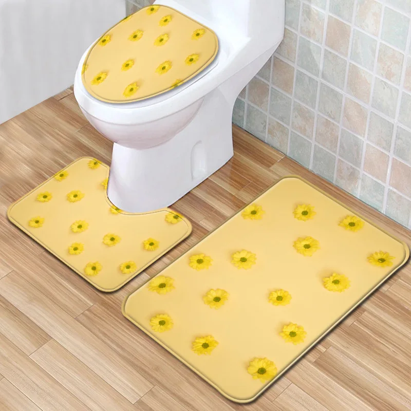 Zeegle 3 шт. коврик для ванной комплект Нескользящие коврики сиденье унитаза крышка