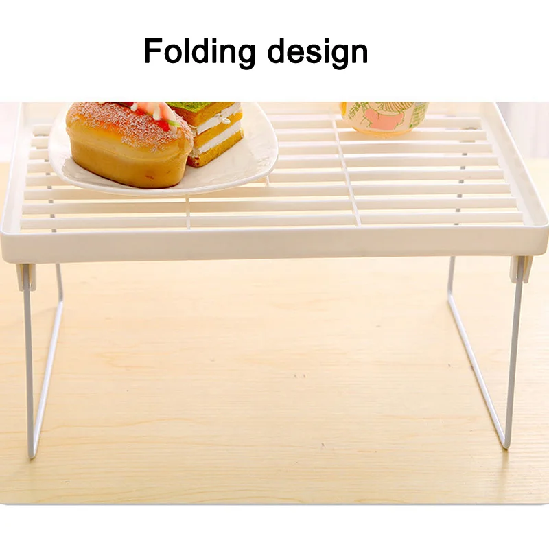 

1 Pcs Storage Rack Shelf Foldable Holder Organizer Stackable Kitchen Bathroom Cupboard Racks Holders