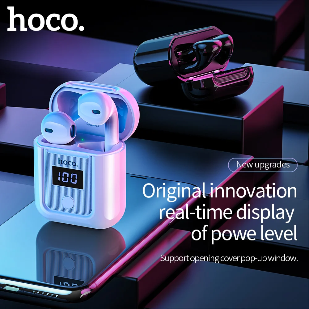 HOCO [Рекомендуемые] S11 беспроводные Bluetooth V5.0 наушники Близнецы гарнитура с