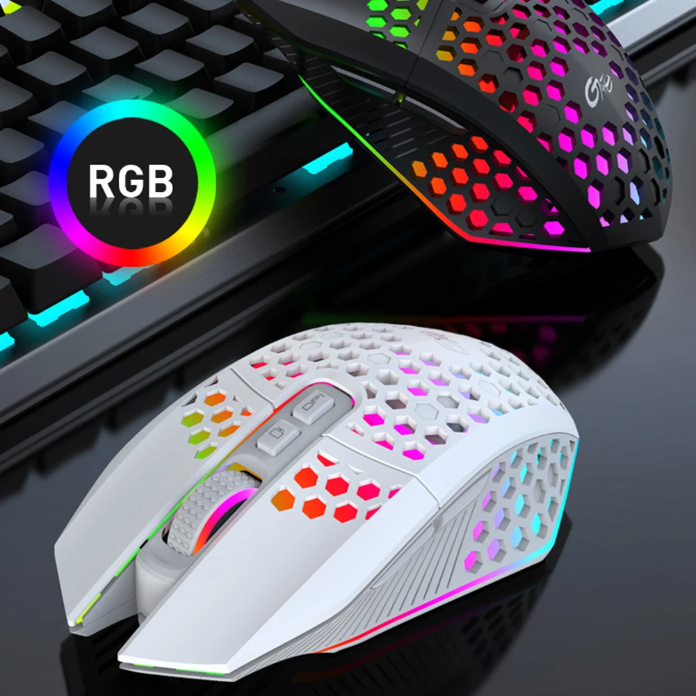 

Игровой Мышь Перезаряжаемые 2,4G Беспроводной Мышь 8 keys 1600 Точек на дюйм регулирующая эргономичная RGB светодиодный подсветкой Gamer Мышь для пор...