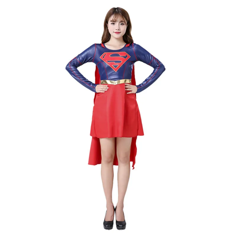 Dress with Capes Взрослые Суперженщины платье косплей костюмы супер туфли для девочек к платью комплект чехлов ободок для волос в стиле Чудо-Женщина Супергерой Супер Герой Хэллоуин - Цвет: Dress with Capes