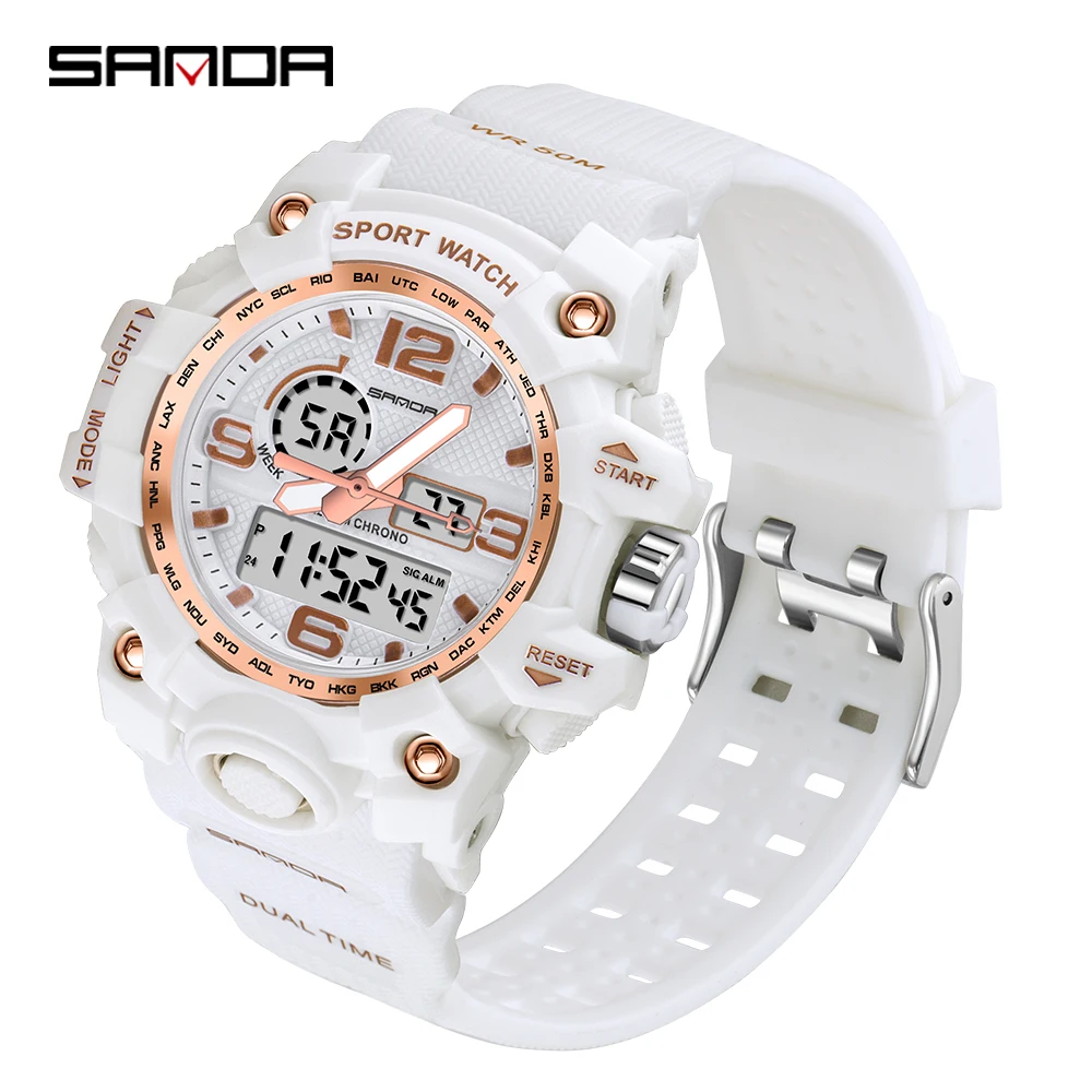 SANDA новые дизайнерские женские часы спортивные военные водонепроницаемые