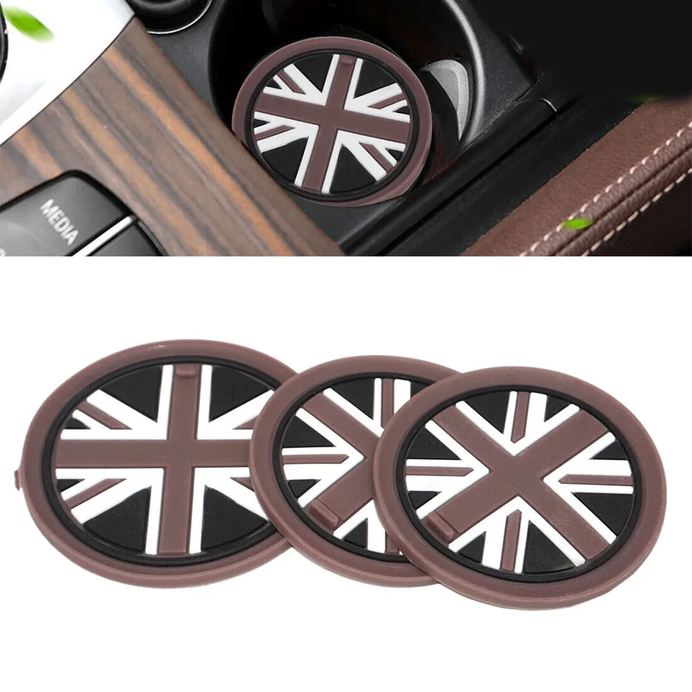 

Car Anti-Slip Cup Holder Mat Set For Mini JCW R55 R56R57R58R59 Car Styling Accessorie Coffee Union Jack Anti-Slip Cup Holder Mat