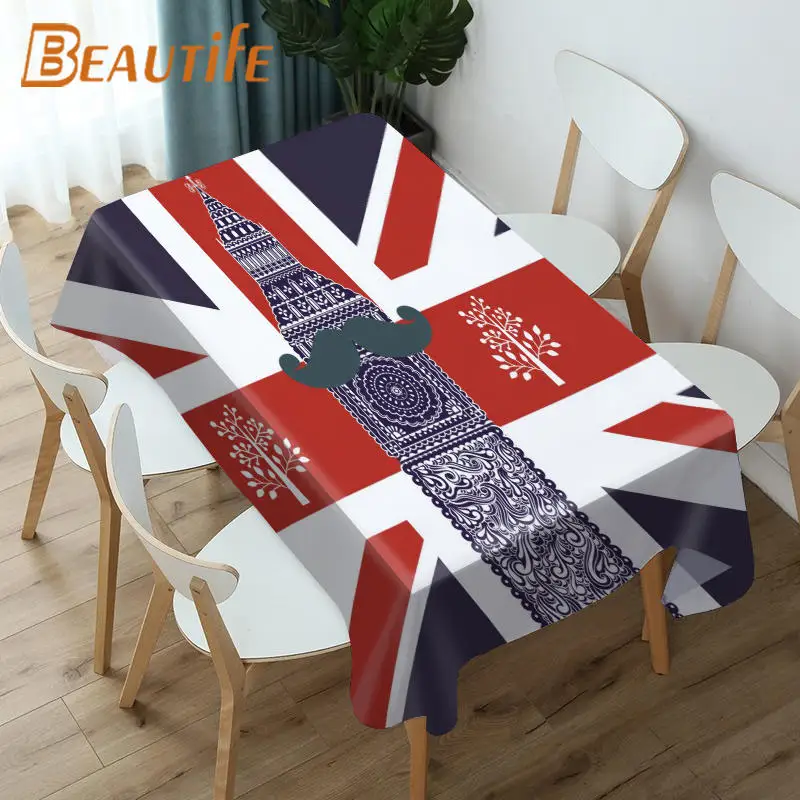 Скатерть в виде мультяшного Лондона Модный стильный водонепроницаемый чехол для