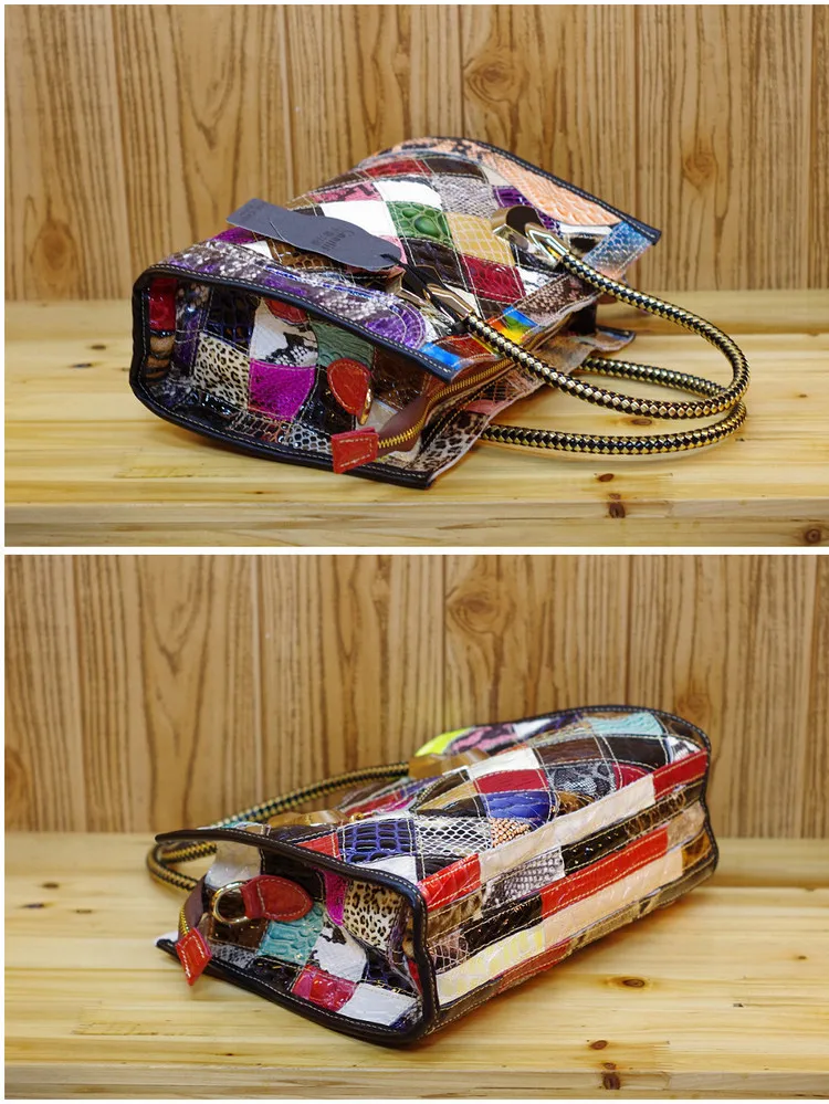 

Crossbody Women's Bag Fashion Colorful Hand Bag Split Leather Bags Women Shoulder Bags