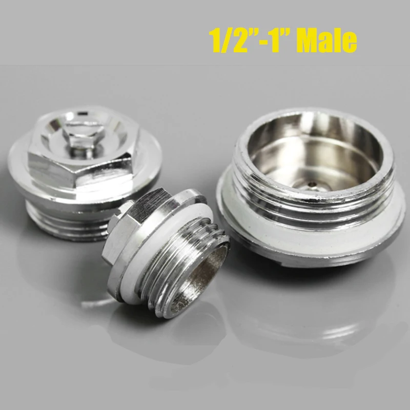 

1pcs 1" 3/4" 1/2" Male Manual Radiator Air Vent Copper Bleed Ending Cap Plug Key Valve