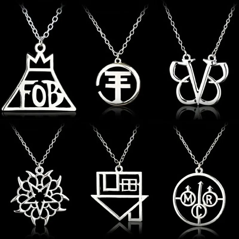 

BLACK VEIL BRIDES Necklace Black Veil Brides BVB Logo alloy long necklace Emo Steampunk Gothic Band Merch pendant necklace