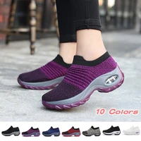 womens fashion sneakers breathable mesh casual slip on walking shoes outdoor cushioning platform nurse shoes
