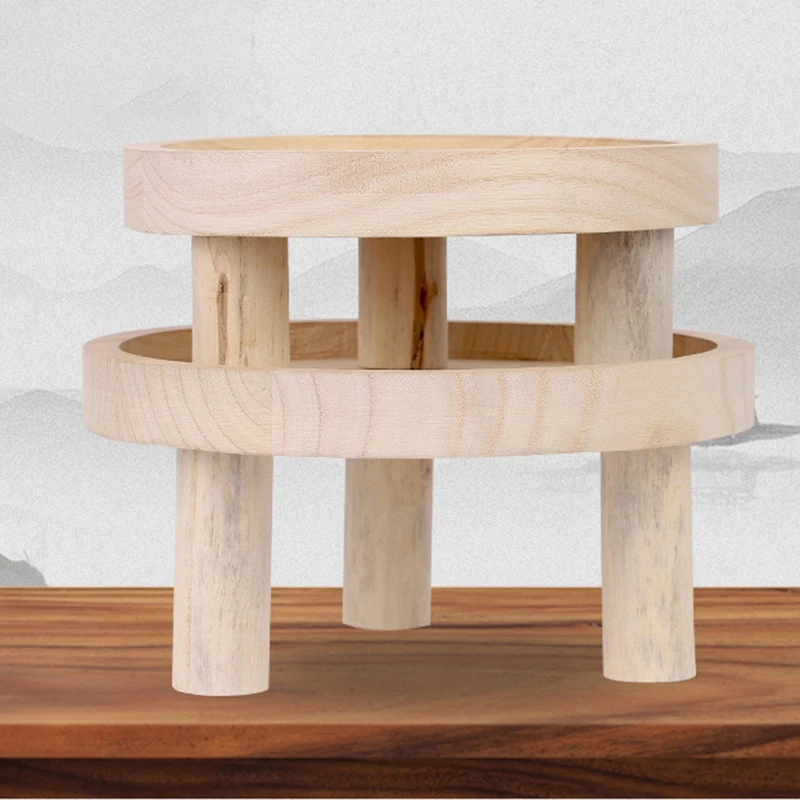 

2Pcs Mini Wooden Stool Display Stand, Round Wooden Flower Stool Display Stand, for Indoor Outdoor Home Garden Decor