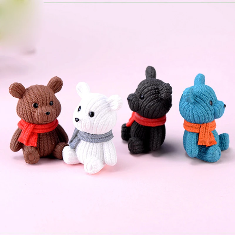 Мини милый медвежонок из смолы, фигурка из мультфильма, животное, медведь, модель, фигурка, коллекция игрушек, кукла, игрушка, подарок для fguurines, домашний декор
