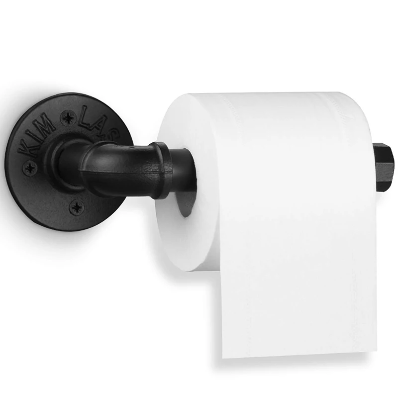 Industrial Pipe Toilet Paper Holder Heavy Duty DIY Vintage Rustic Iron Roll Tissue Wall Mount Towel Racks with Har | Обустройство