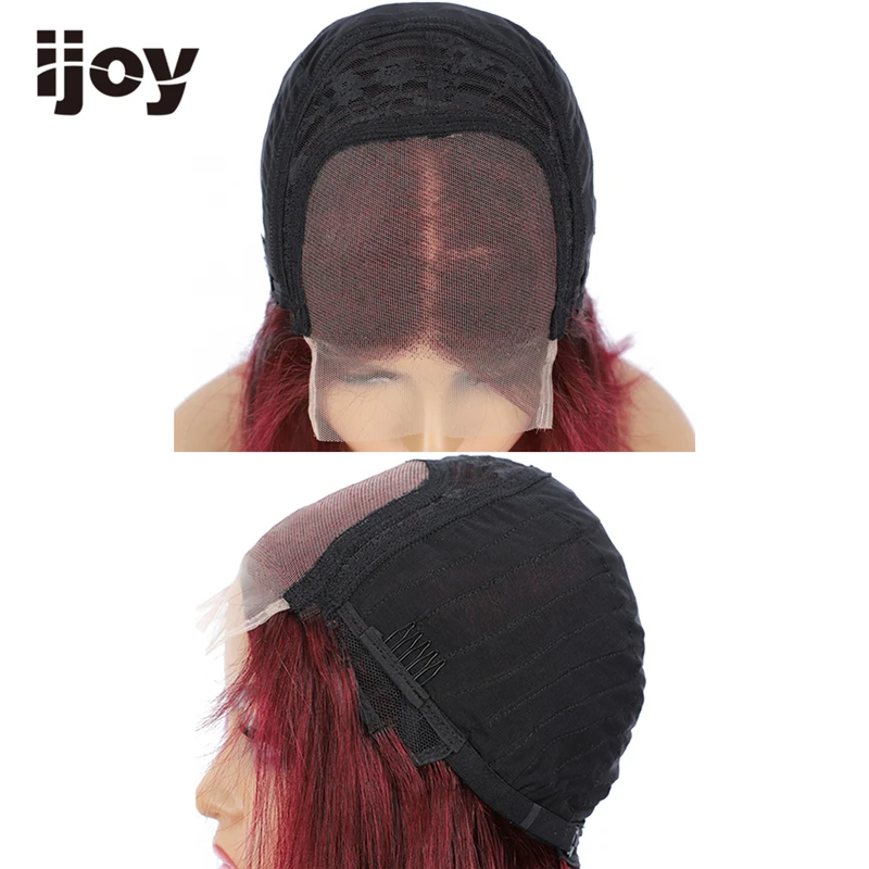 

4X4 Lace Closure Human Hair Wigs Colored Burgundy Red Long Straight Wigs Brazilian Hair For Black Women Non-Remy IJOY