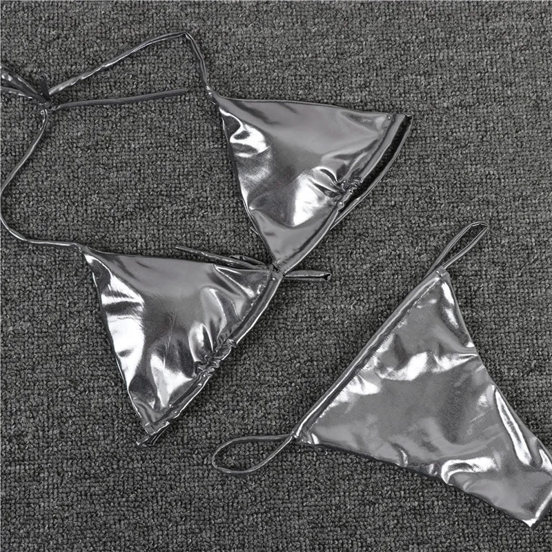 2019 серебристый золотистый купальник сексуальное микро бикини женский мини