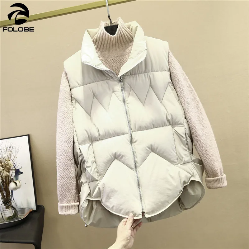 

FOLOBE женский зимний жилет с воротником-стойкой, новинка 2020, короткий жилет, пуховик с хлопковой подкладкой, без рукавов, женский зимний жилет,...