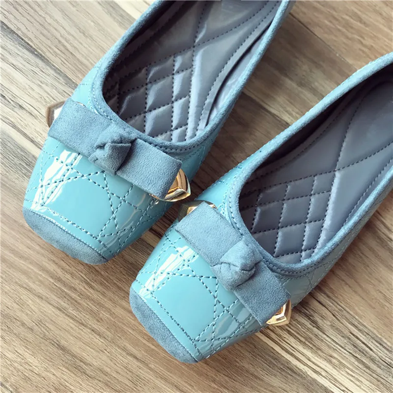 Туфли женские однотонные из лакированной кожи Повседневная модная обувь с