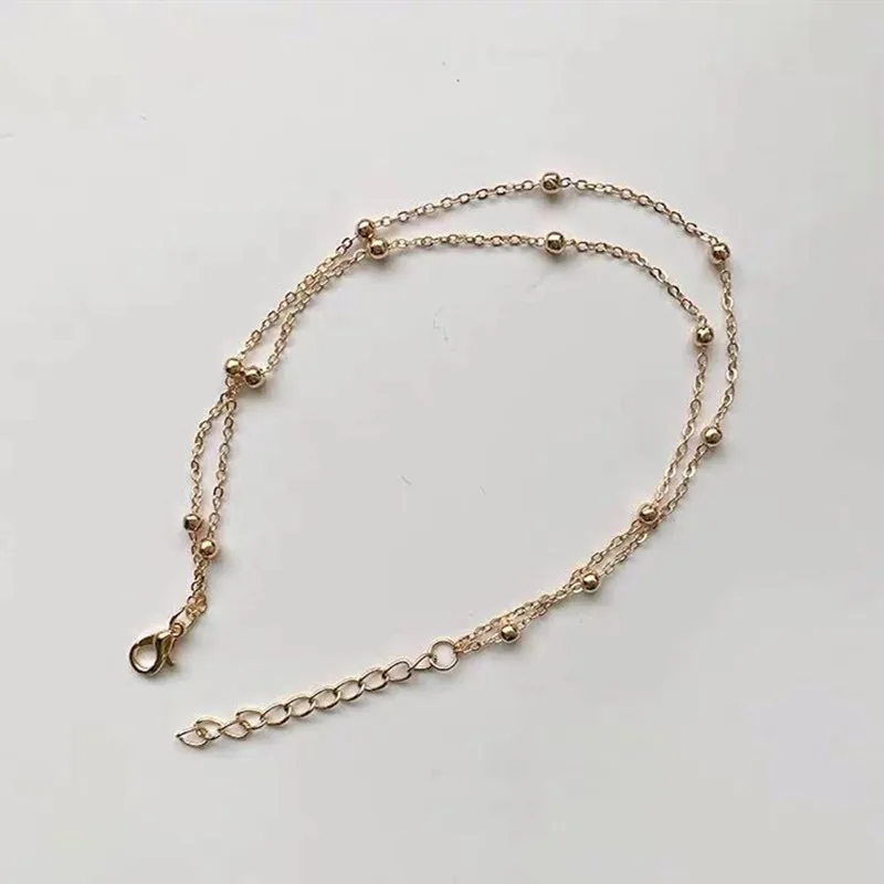 Модный и сокращенный двухэтажный ножной браслет индивидуальный спутниковый на