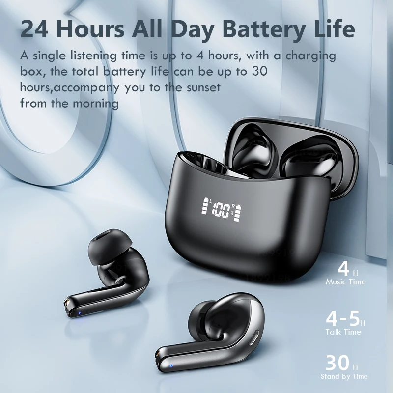 

Noise Cancelling Earbuds TWS Wireless Bluetooth Headphones With LED Display Earphone Sport Waterproof Headset With Microphone