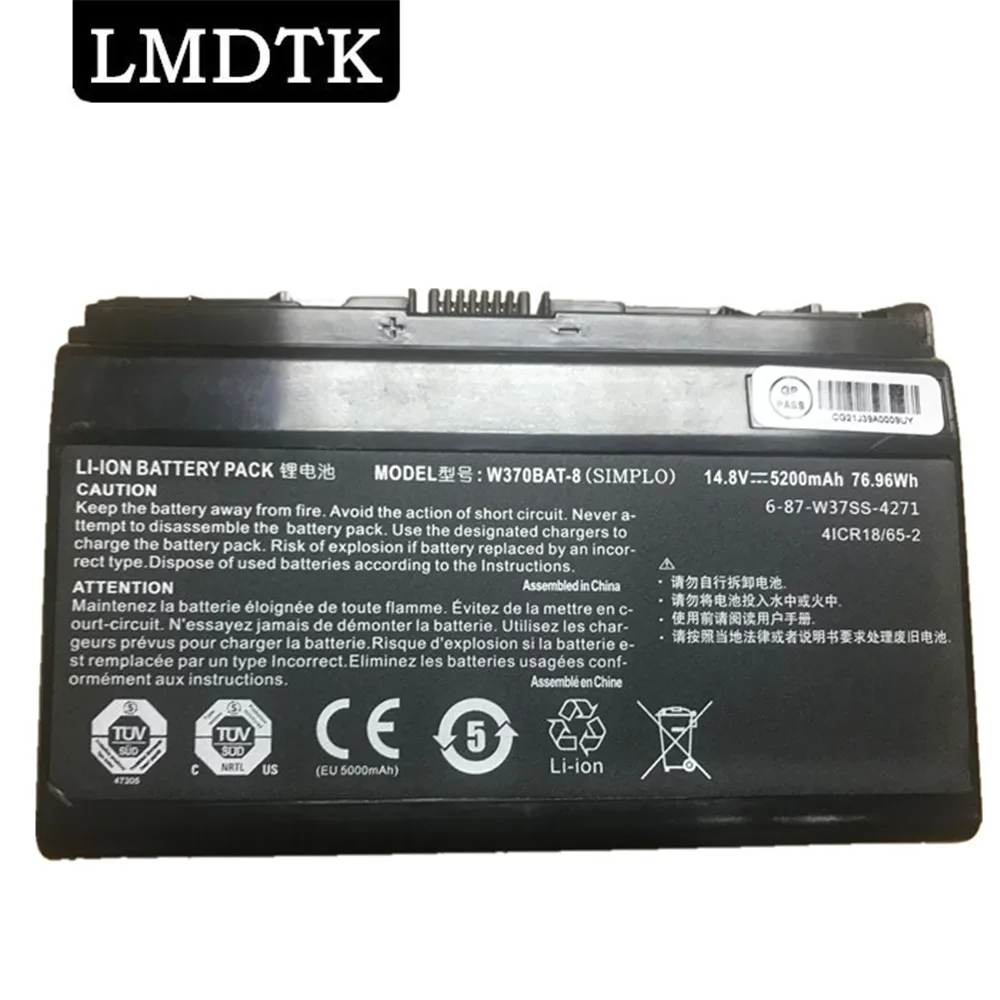 LMDTK New W370BAT-8 6-87-W37SS-427 Laptop Battery For Clevo W370ET W350ST W350ETQ W370SK K590S K650C K750S W35XSS Sager NP6350