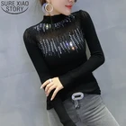 Модный свитер с высоким воротником, Женская привлекательная яркая рубашка с длинным рукавом и вырезами, свитер, пуловер, осенние свитера 2022, 11243