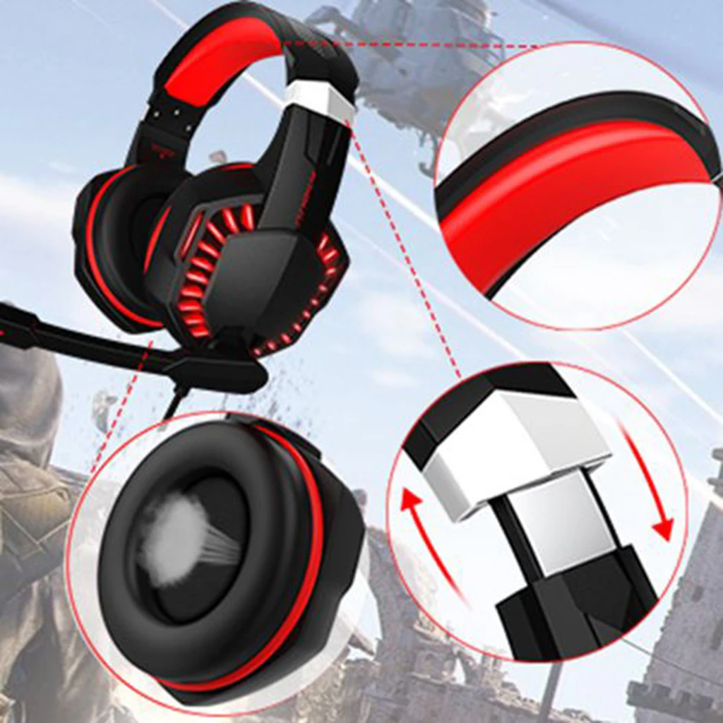 G2000PRO Wired 3D Stereo Gaming Headset Over Ear Headphones w/ Noise Isolation Mic