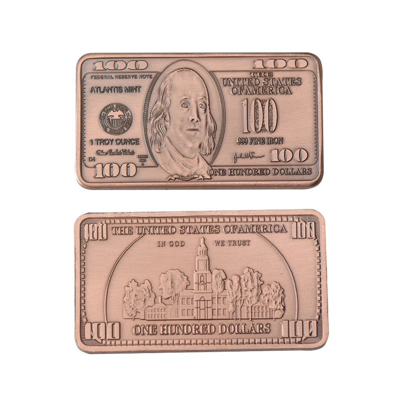 5PCS WR 100 US Dollars Gold Coins Collectibles Silver Bullion Bar Challenge Coin America Original Souvenirs Gifts Dropshipping | Дом и сад
