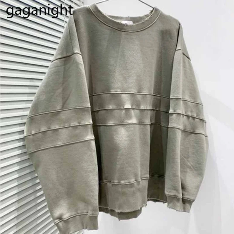 

Gaganight Женский Пуловер Весна-Осень 2021 новый корейский Шикарный ретро модный однотонный Повседневный простой Универсальный свитер с круглым ...