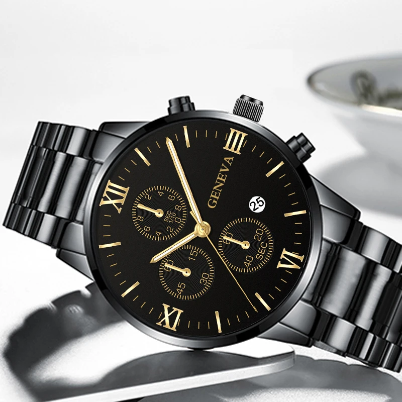 Watch Men Fashion Business Watches Luxury Calendar Clock Man Stainless Steel Quartz Wrist Watch reloj hombre