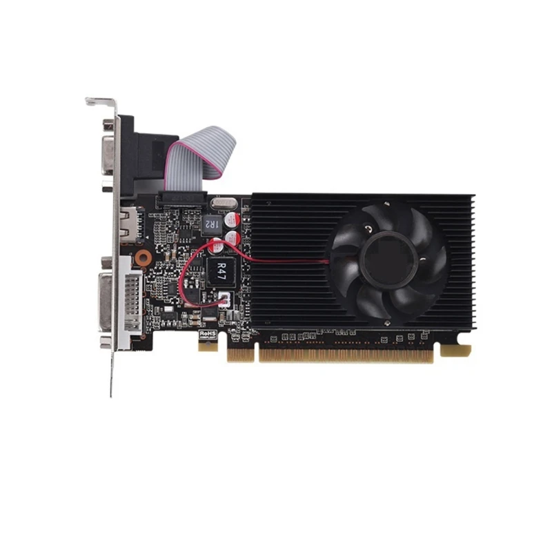 Computer Graphic Card NVIDIA GT 730 2GB GDDR3 128-Bit PCIE 3.0 HDMI-Compatible DVI-D Interface W/ Twin Cooling Fan