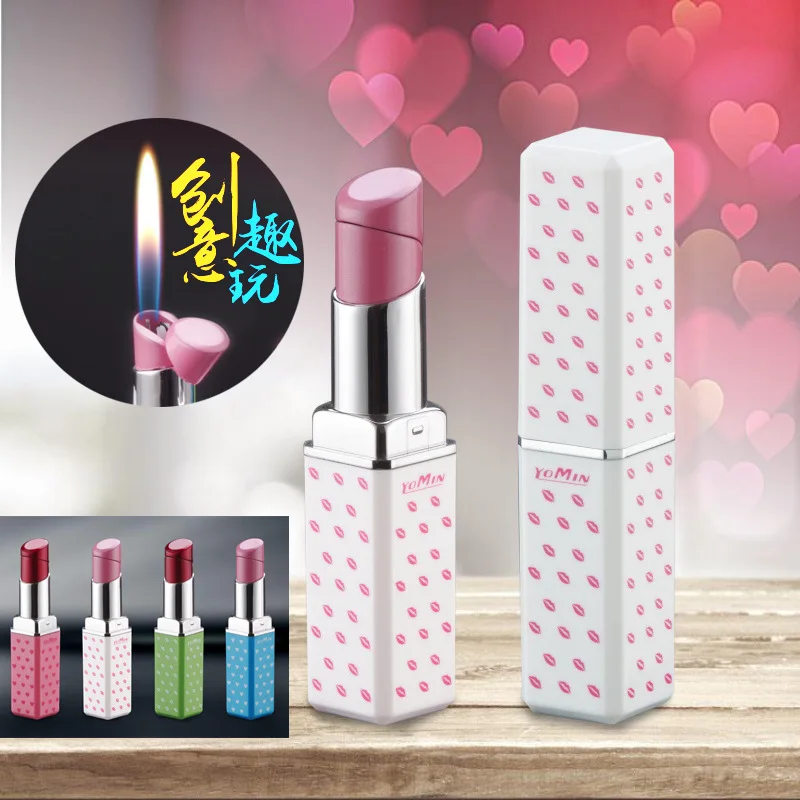 Помада прикуриватель крутая моделирующая открытая огненная газовая зажигалка