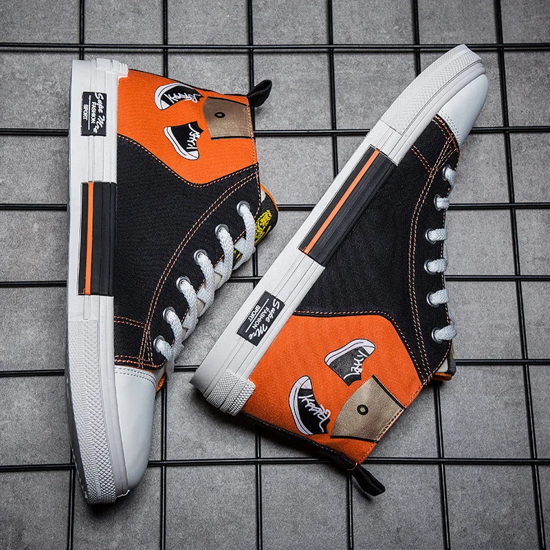 Новинка беговые кроссовки мужские высокие модные белые и черные унисекс