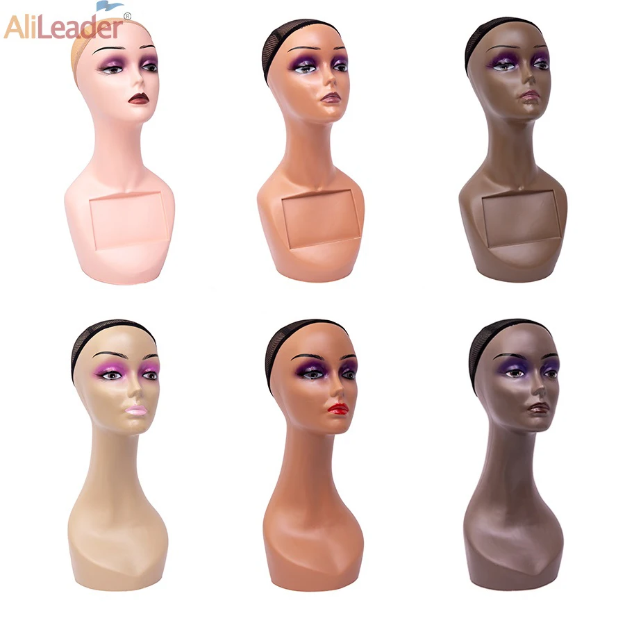 

Alileader Cheap Female Cosmetology Mannequin Head With Long Neck Salon Hairdressing Training Doll Head For Wig Scarf Hat Display
