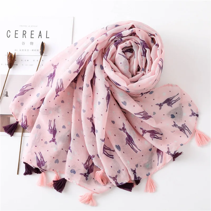 Женский хлопковый шарф в богемном стиле хиджаб с принтом горошек шали и