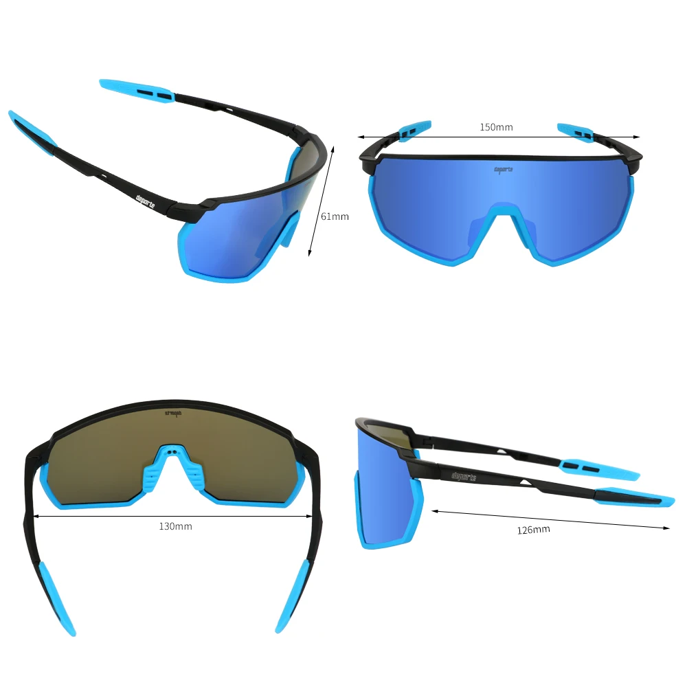 

4 Lens UV400 Cycling Sunglasses TR90 Men's Sports Bicycle Glasses MTB Mountain Bike Fishing Hiking Riding Eyewear Parts