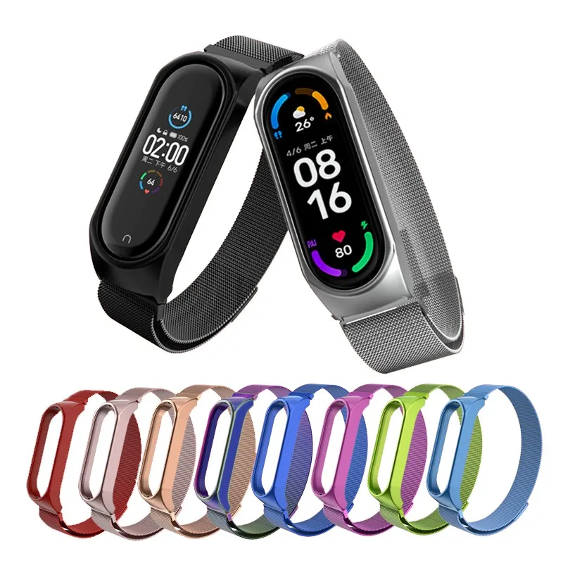 Ремешок для Xiaomi Mi Band 3 4 5 6 магнитный браслет подходит смарт-часов Xiao спортивный