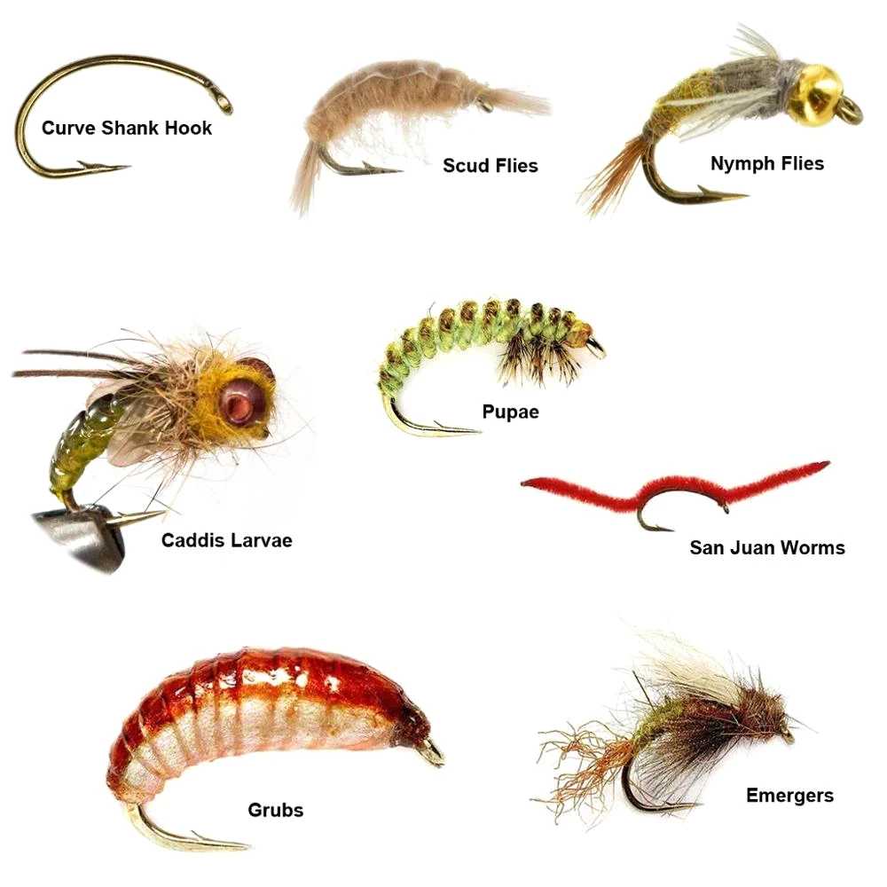 Wifreo 500 шт. нахлыстовое крючок Нимфа баг креветки Pupae личинки Caddis Вязание рыбы