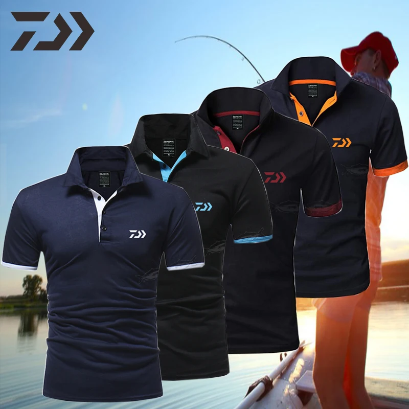 

Daiwa Clothing fishing T Shirts for Men Cotton fishing Polo shirt men Breathable Top Sport Fishing Clothes Casual button shirts