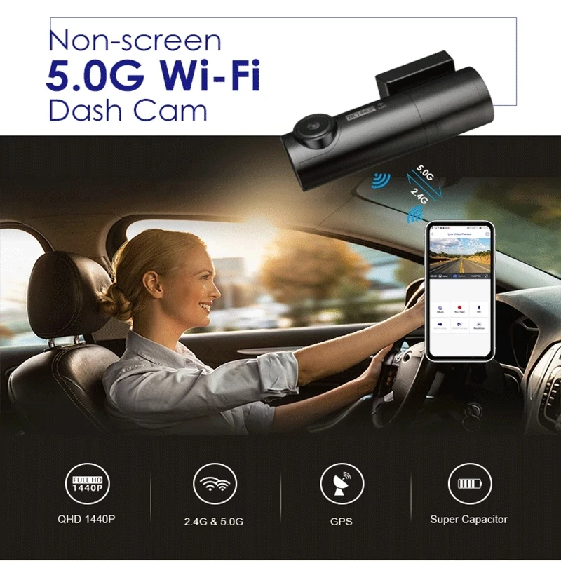 Видеорегистратор передний и задний 2k 1440P GPS Wi-Fi | Автомобили мотоциклы